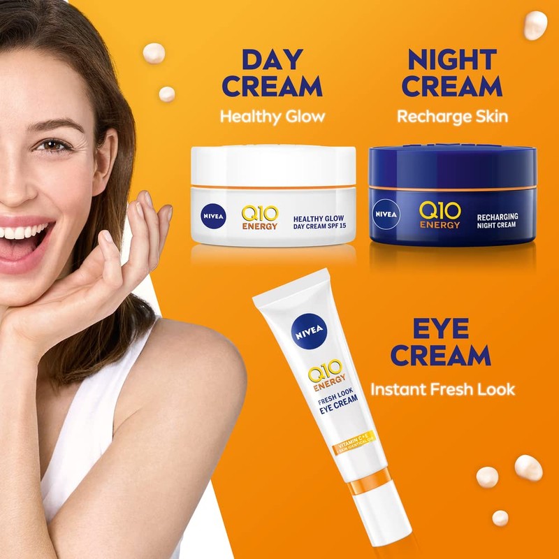 NIVEA Q10 Energy Fresh Look Eye Cream, Targets Fatigue, Dullness,