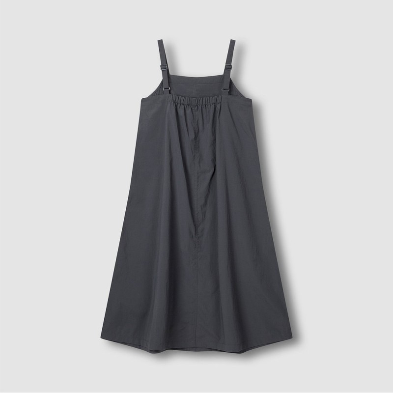 JAJU [JAJU] Women's Crisp Seersucker Bustier Dress_Charcoal