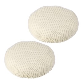 PATIKIL Stool Covers Round, 2 Pcs Elastic Bar Stool Covers Washable Stool Cushion Slipcover Stretchy Bar Chair Seat Cover for 11-14 Inch Chair, Beige