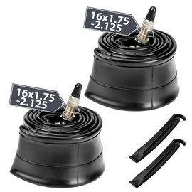 MOHEGIA Set of 2 Bike Tubes: 16 x 1.75 / 1.95 / 2.10 / 2.125 inch Bicycle Tube Butyl Rubber - 32mm English Style Valve with 2 Tire Levers