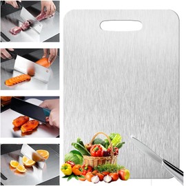 Titanium Cutting Board - 2025 New Upgrade 100% Pure Titanium Cutting Boards for Kitchen Double Sided Non Toxic Titanware Cutting Board,Hygiene Durable Dishwasher Safe Chopping Board (14"L x 10"W)