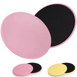 Yoga Pilates Gliding disc，Double Sided Slider Discs Exercise Sliders, 2 Dual Sided Gliding Sliding Discs for Core Fitness, Gym, Carpet and Hardwood Floors Home Abdominal Exercise Equipment (Yellow)
