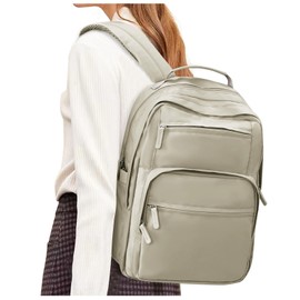 HYC00 School Backpack Womens Backpack for School College Backpack School Bags for Girls Boys Bookbag Casual Daypacks Rucksack Bag for Women Travel Work Waterproof Laptop Backpack 14 Inch,Khaki