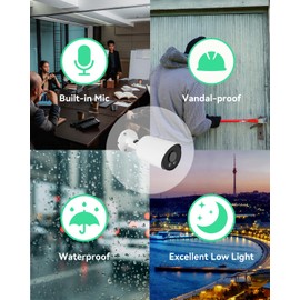 LINOVISION 6MP Bullet POE Camera with Built-in Audio, 2.8mm Fixed Starlight Lens, IP66 Waterproof, App Hik Vision or Guarding Vision, Outdoor Camera with Humen&Vehicle Detection