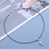 Allereya Boho Türkis Kreuz Anhänger Halskette Schwarz Leder Choker Halskette