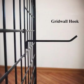 FITHACE Gridwall Hooks Heavy Duty Display Hook Grid Panel Hanging Hooks Gridwall Hangers Commercial Grid Wall Bracket Steel Gridwall Accessories for Retail Displays Slatwall Pegboard 4in 25pcs