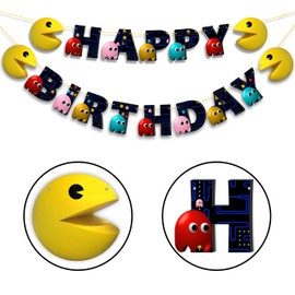 Seyal® Pacmn Ghost Happy Birthday Banner