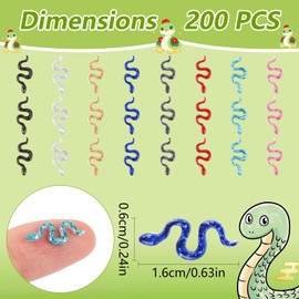 EVERMARKET 200 PCS Tiny Resin Snakes for Crafts Mini Snakes Dollhouse Miniatures Mini Animals for Car Fairy Garden Micro Landscaping Plant Nail Decoration (Snake)