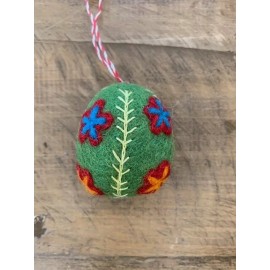 Unbranded Hand-Appliqued and Embroidered Felt Ornament with Flowers 27975