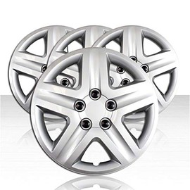 Upgrade Your Auto 16" Wheel Hubcaps Silver Finish Clip-On Style (Set of 4) for Chevy Malibu 2004-2008