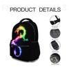 Fire Rainbow Dragon Black School Backpack, Kids bag for Boys