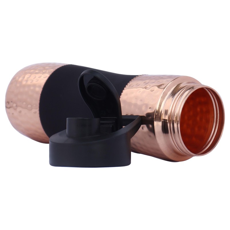 Pure Copper Water Bottle with Sipper Cherry Black, 900 Ml