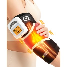 CAMECO 2-in-1 Cordless Elbow Massager with Heat for Tennis Elbow & Tendonitis Pain Relief, 5000mAh Battery & 104℉-140℉ Arm Heating Pad Sleeve with Vibration, Rechargeable Heated Elbow Wrap Brace