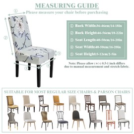 SOMYTING Chair Covers, Waterproof, Set of 4, Dining Room Chair Covers, Stretch Chair Covers with Elastic Band, Removable, Dining Room Chair Protective Seat for Hotel, Kitchen, Wedding Party