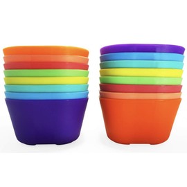 Klickpick Home Set Of 16 Kids colorful Snack Bowls set Toddlers Cereal Bowl Set Children Bowl Kid Microwave Dishwasher Safe BPA Free Bowls - 8 Colors