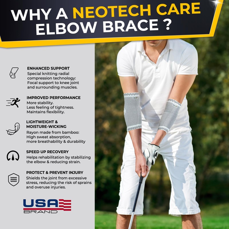 NeoTech Care Elbow Support Brace - Breathable - Men, Women,
