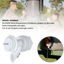 5PC Upgrade Push-Button Cooler Spigot Replacement, Compatible with Igloo 2, 3, 5 and 10 Gallon Beverage Coolers, Durable Water Cooler Spigot for 2-10 Gallon Water Jugs Replacement Part