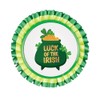 St Patricks Day - Green/White Rosette BADGE Irish Badge Shamrock