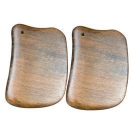 FRCOLOR 2pcs Sandalwood Gua Board Body Scraper for Neck and Back Massage Manual Gua Massage Tool for Muscle Relief Compact and Portable Design for Go Use