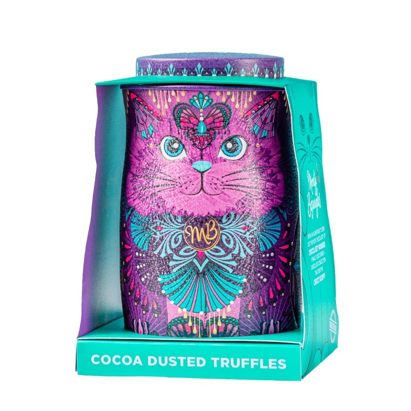 Monty Bojangles Violet Rebel Cat Tin, Choccy Scoffy, 135 g