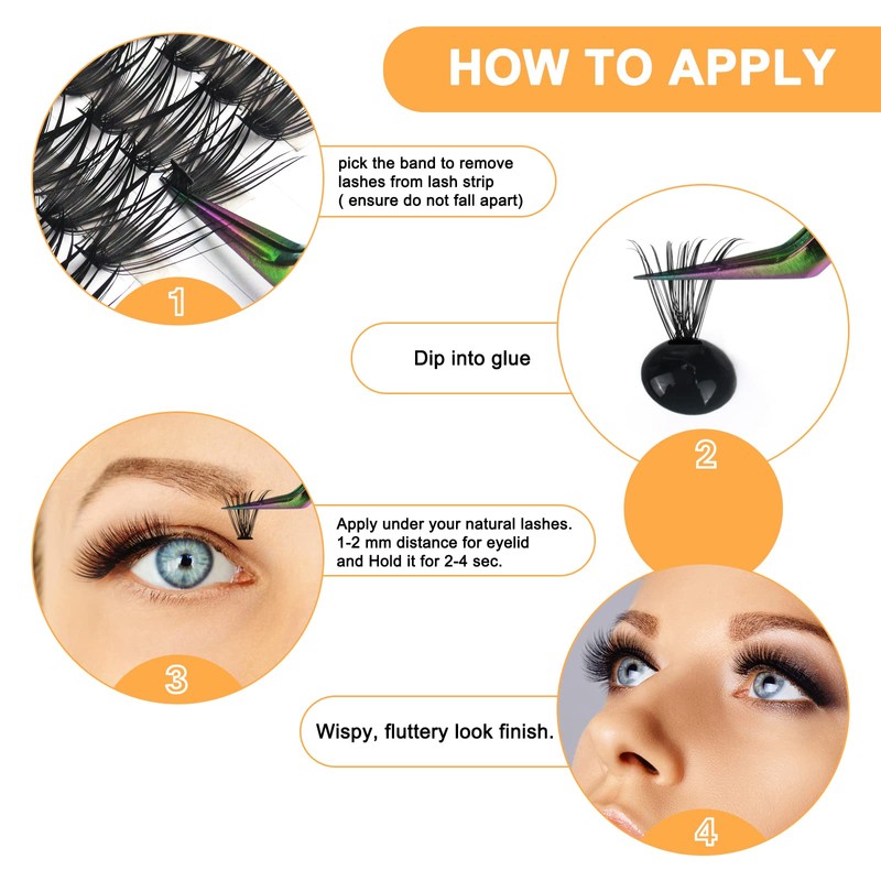 Lash Clusters 30D+40D-D-9-15MIX B&Q Lash Individual Lashes 280 Clusters 20D