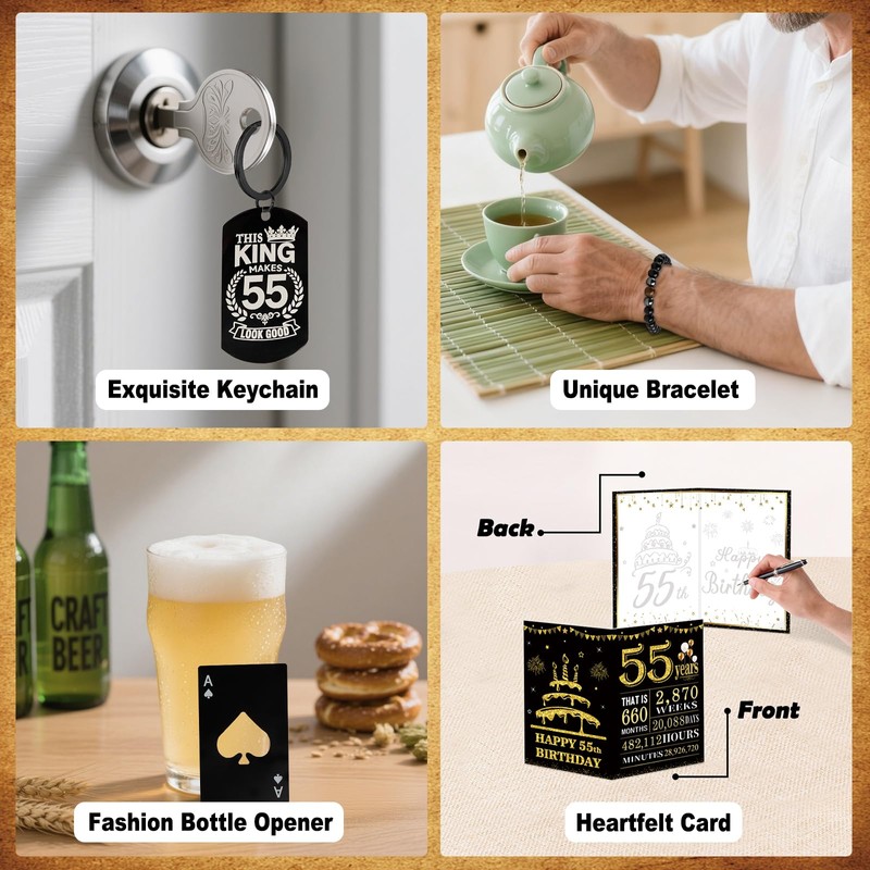 55th Birthday Gifts for Men Tumbler Set, Unique Gift for