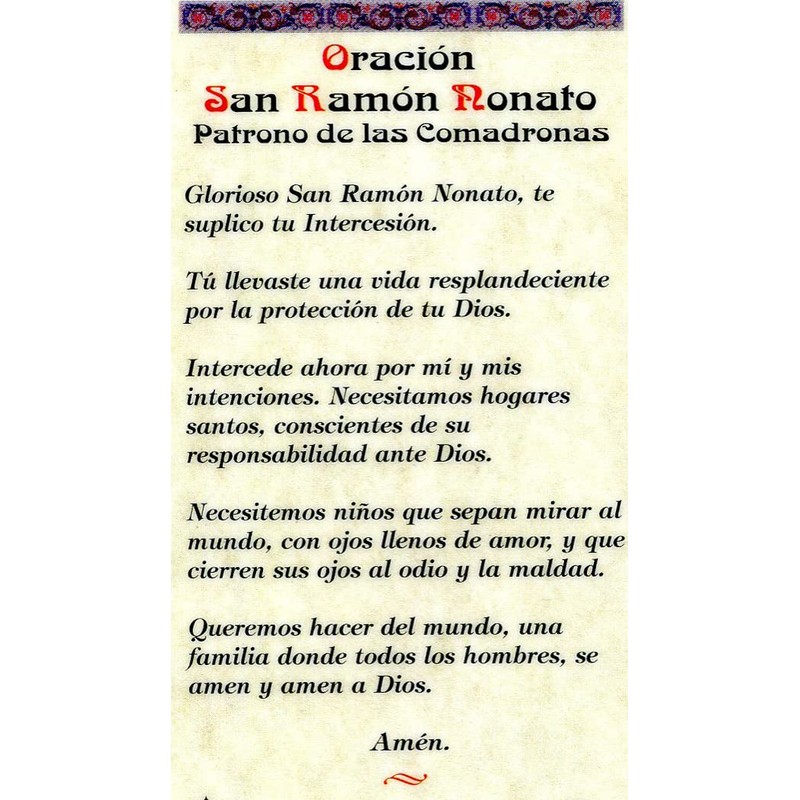St. Jude Store Oracion San Ramon Nonato N - Laminated