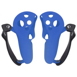 2pcs Touch Controller Grip Cover Silicone Grip Cover Protector with Knuckle Straps for Meta Quest Pro Blue
