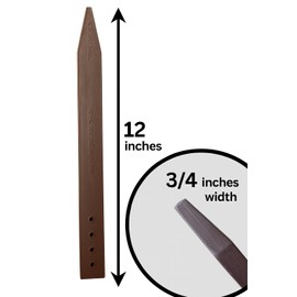 Plastic Bender Board Stakes 12" Inches - Teak Color - Heavy Duty Landscaping Stakes for Edging and Borders - 10 Pack