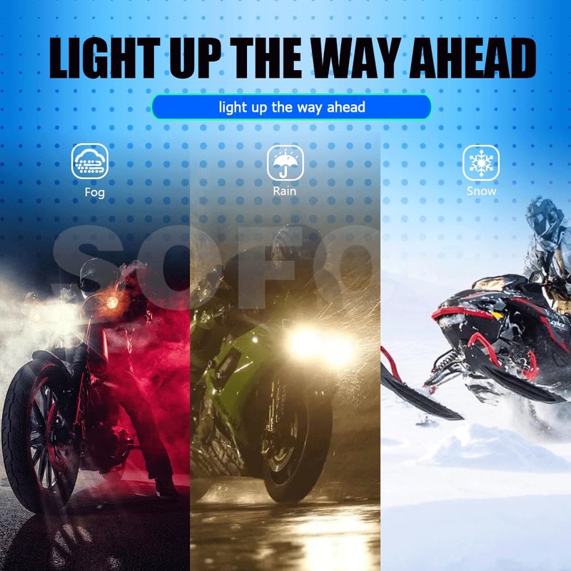 SOFOC -PH11 Motorcycle/Car ATV Headlight Fog Light Replacement High Beam