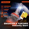 HIKARI WINGS H11 Foglight, 60000LM Pure White 6000K LED Bulbs,