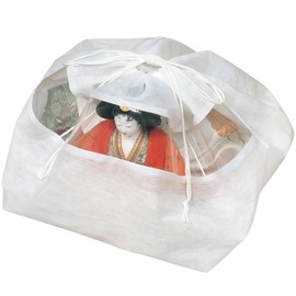 Astro 115-02 Hina Doll Storage Bag, White, Set of 5, Breathable, Non-Woven Fabric, Storage Bag, Hina Dolls, Drawstring Bag, Transparent Window, See Contents