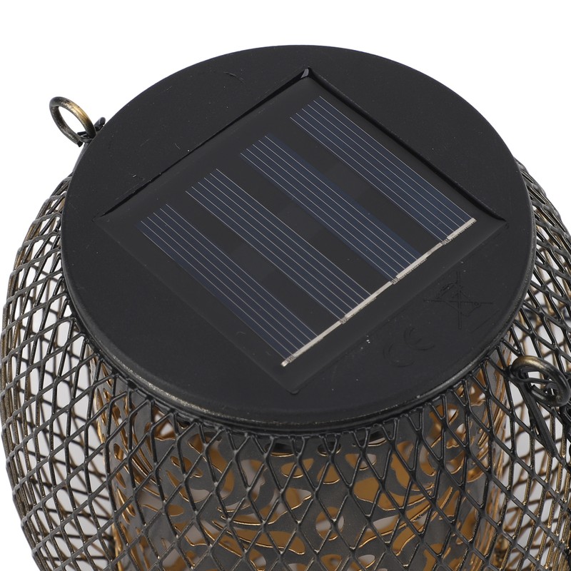 2pcs Outdoor Hanging Solar Lanterns IP65 Waterproof Solar Wrought Iron