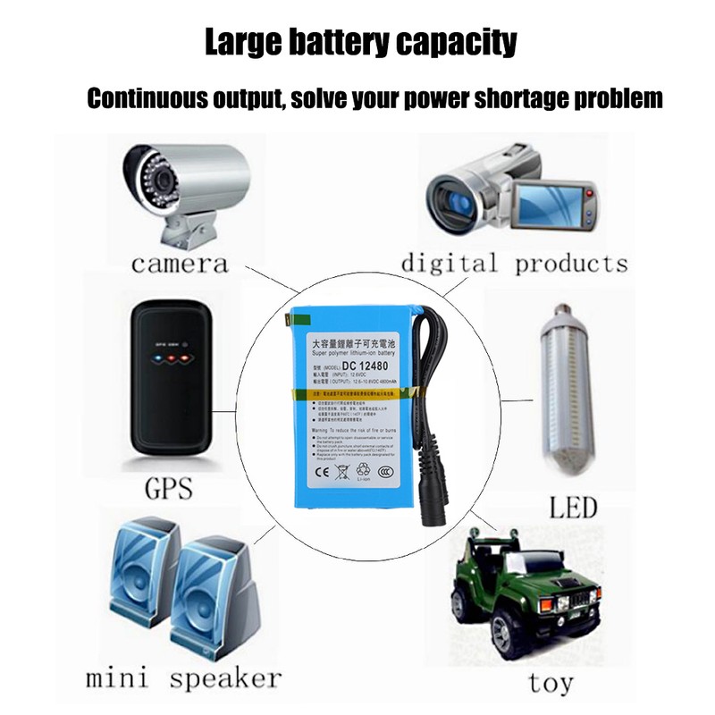 DC 12480 4800mAH Large Capacity Built in Switch Polymer Lithium