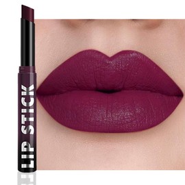 IATMOMOD Plum Purple Matte Lipstick for Women, Long Lasting Waterproof Transfer-Proof Vegan Lip Bar, 24H Moisturizing Smudge-Proof All-Day Lip Color for Daily & Party A08#