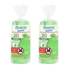 Basuritas | 40 Bolsas De Basura Con Aroma Citronela, Repelente de Insectos, 61x76 cm, Pack 2x20