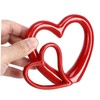 Artibetter Ornaments Red Heart Shaped Ceramic Decor Heart Couple Sculpture