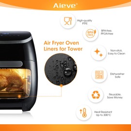 Aieve Air Fryer Liners for Tower, Air Fryer Accessories Compatible with Tower Xpress Pro T17039, T17039RGB, T17038, T17076 11L Air Fryer Oven