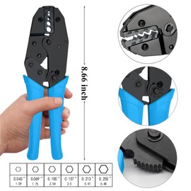 Gaobige Coaxial Cable Tool Kit - BNC Crimp tool for RG58, RG59, RG62, RG174, 20PCS BNC Male Crimp Connectors for RG58 and 10PCS Female to Female Connectors, Heat Shrink Tubing Cable Tester, Stripper