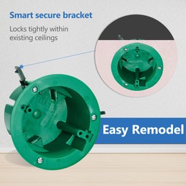 CycevSun Round Electrical Old Work Ceiling Box, PVC, UL Listed, 12 Pack