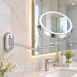 7–8 Inch Wall-Mounted LED Makeup Mirror, 1X/3X–10X, Battery & USB Options