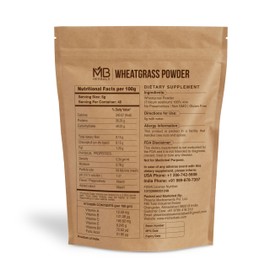 MB Herbals Wheatgrass Powder 8 oz (0.5 lb) | Gluten Free | Organically Cultivated | Lab Tested | No Preservatives