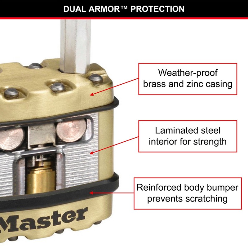 Master Lock Excell Heavy Duty Padlock with Key and Extra-Long