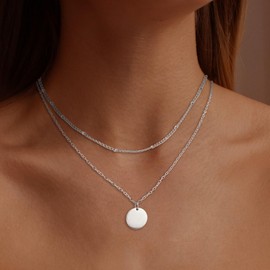 Kenivira Gold/Silver Chain for Women, Layering 18k Gold Pendant Necklace, Delicate Stackable Necklace Set, Adjustable Gold Necklace Set, Jewellery Gifts for Women, Stainless Steel