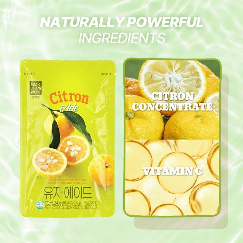[Nokchawon] Citronade Pouches 10 Packs – Sweet and Tangy Korean