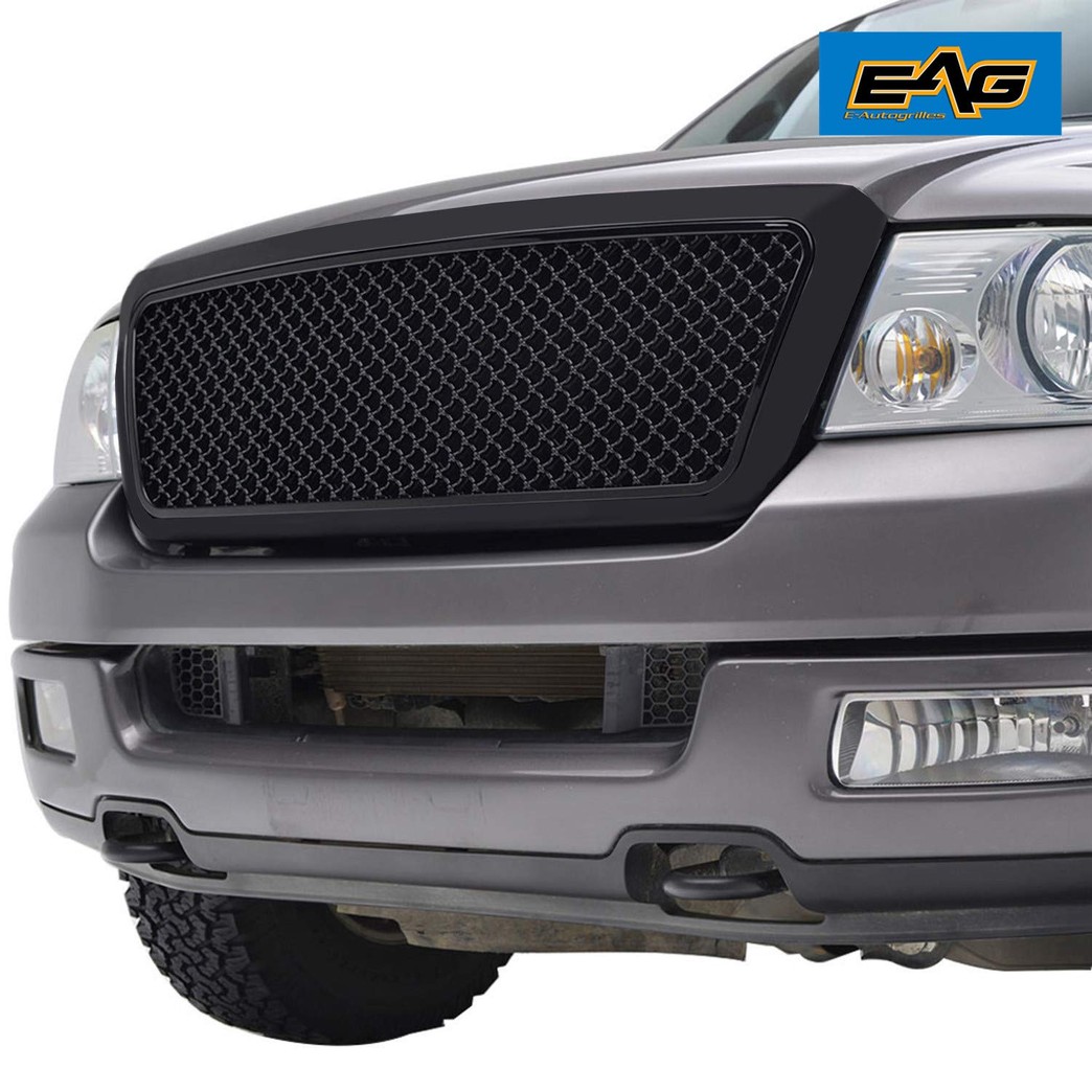 EAG Replacement Mesh Grille Upper Front Black Grill Fit for 2004-2008 F-150