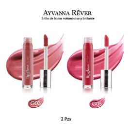 2 Pz Abundante Lip Gloss Ayvanna Rêver Labios Brillantes