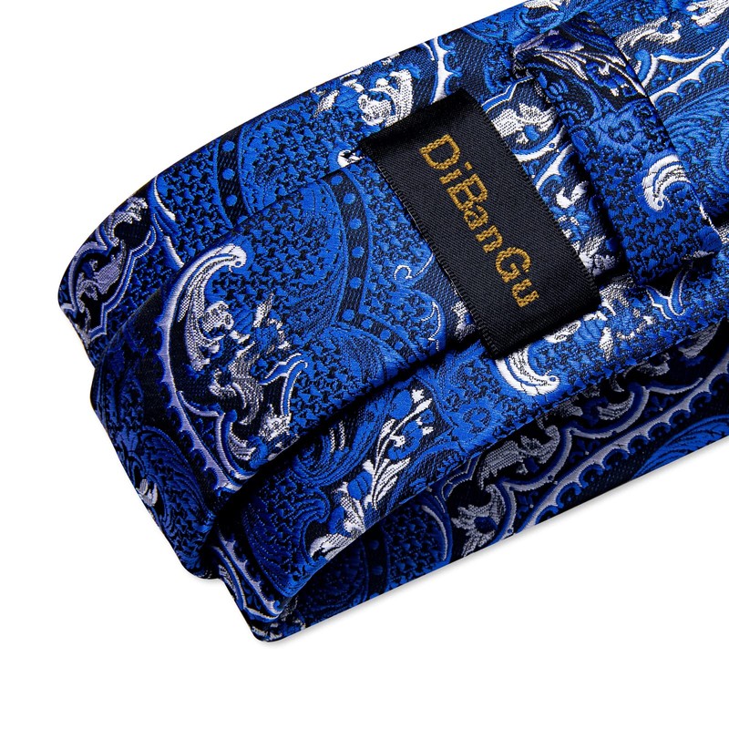 DiBanGu Conjunto de pañuelo y gemelos de seda para hombre