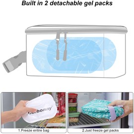 Cerbonny Small Cooler Bag Freezable Lunch Bag, Small Lunch Bag Insulated with Ice Pack, Mini Cooler Bag for Work School Trip,Fit for 3+,(Green Fish Scales)