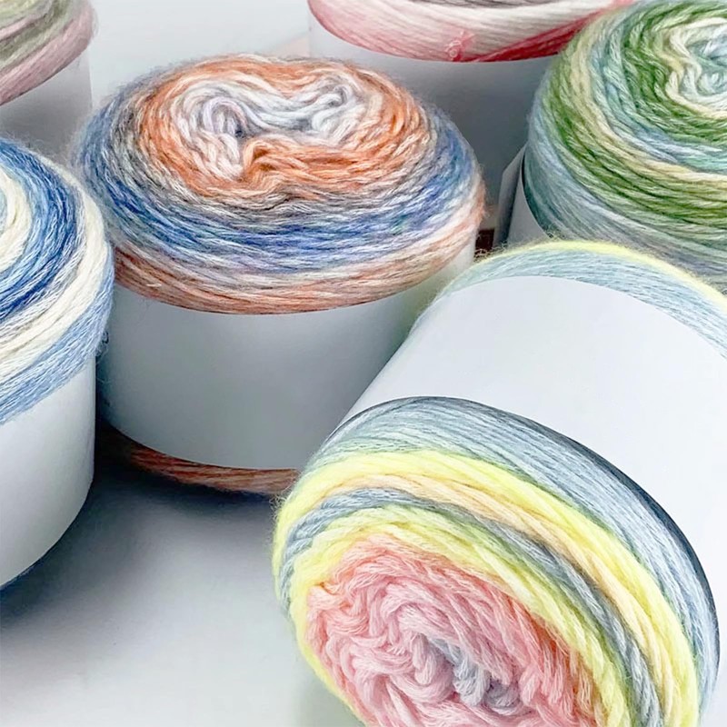 Wool Colour Gradient 400 g, Wool for Crocheting, Cupcakes Bobble,